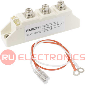 SKKT106/12 RUICHI тиристорный модуль, полумост, 110 А, 1200 В, 93 х 20 х 30 мм