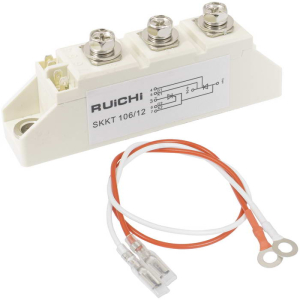 SKKT106/12 RUICHI тиристорный модуль, полумост, 110 А, 1200 В, 93 х 20 х 30 мм