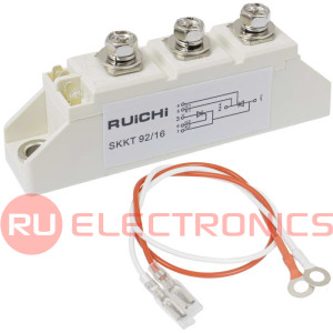 SKKT92/16 RUICHI тиристорный модуль, полумост, 100 А, 1600 В, 93 х 20 х 30 мм