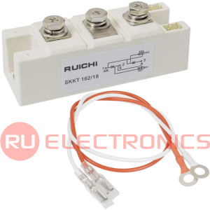 SKKT162/18 RUICHI тиристорный модуль, полумост, 160 А, 1800 В, 94 х 34 х 30 мм