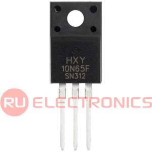 10N65, полевой транзистор (MOSFET) HXY, N-канал, 650 В, 10 А, 1.05 Ом, 32 нКл, корпус TO-220F