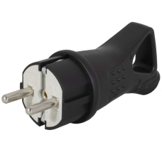 Вилка разборная электрическая RUICHI ВК-050, 16 А, 250 В, пластиковая, прямая с ручкой,   черная