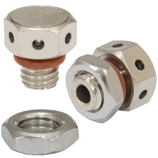 Клапан выравнивания давления RUICHI M5х0.8, 1 л/мин, IP67, -40…+125 °C, корпус - латунь никелированная, гайка - сталь, уплотнитель - резина силиконовая