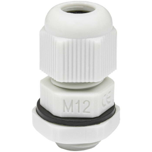 Кабельный ввод пластиковый герметичный с метрической резьбой «M» RUICHI M12-G (3-6.5),     серый, PA66