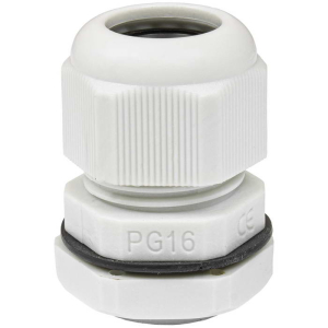 Кабельный ввод пластиковый герметичный с резьбой «PG» RUICHI PG16-G (10-14), серый,     PA66