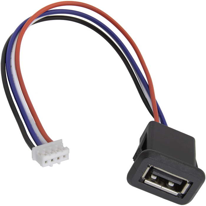 Ruichi Разъём USB-4Pin-PH2.0 RUICHI, длина кабеля 100 мм, 4 контакта, 1.5 А, 20 В, корпус пластиковый черный