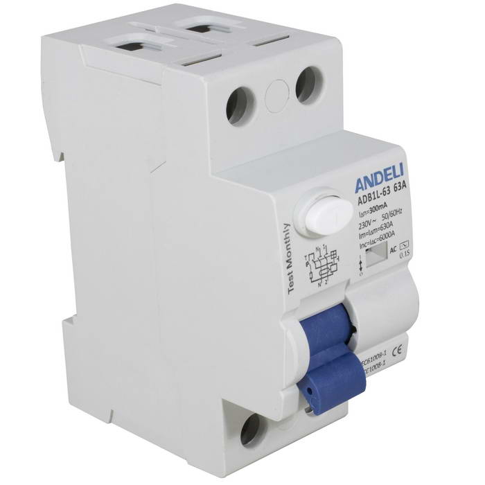 ADB1L-63 2P 63A 300mA тип AC 6kA Andeli