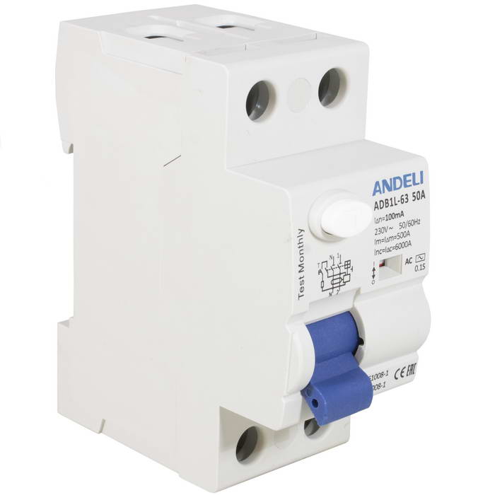 ADB1L-63 2P 50A 100mA тип AC 6kA Andeli